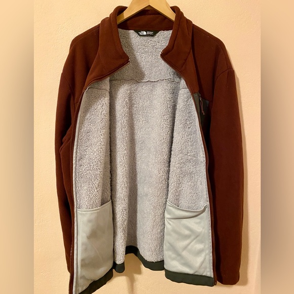 The North Face Chimborazo Fleece Jacket Mens 2XL burgundy Sherpa Lined Full Zip - Picture 6 of 11